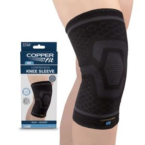 Copper Fit ICE Compression Knee Sleeve - Black/Gray